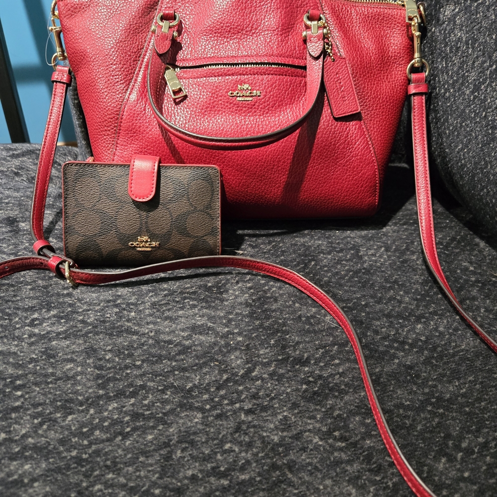 Coach Red Leather Women's Bag